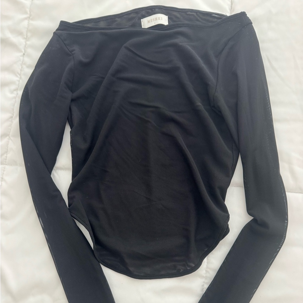 *NEVER WORN Meshki | Boat Neck Mesh Top - Picture 4 of 6